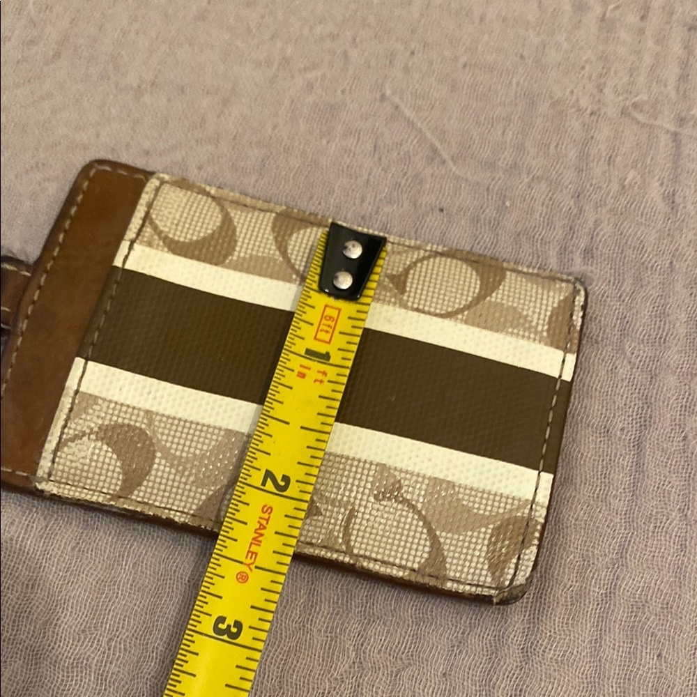 Coach Signature Card Holder with Strap - Brown and Cream - Picture 6 of 7